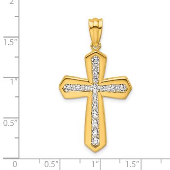 1 Carat Lab-Made Diamond Sword Cross Pendant for Men in 14K Gold 4